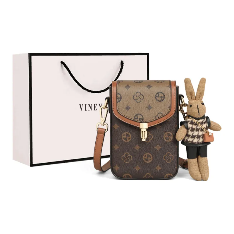 VINEY Synthetic Leather Shoulder Bag Crossbody Bag Regular Women's Coffee-14