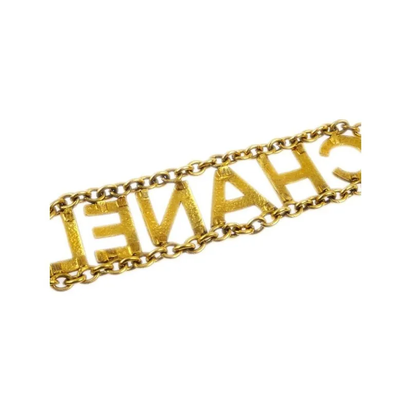 CHANEL 1990 2000s Logo lettering Bracelet-0