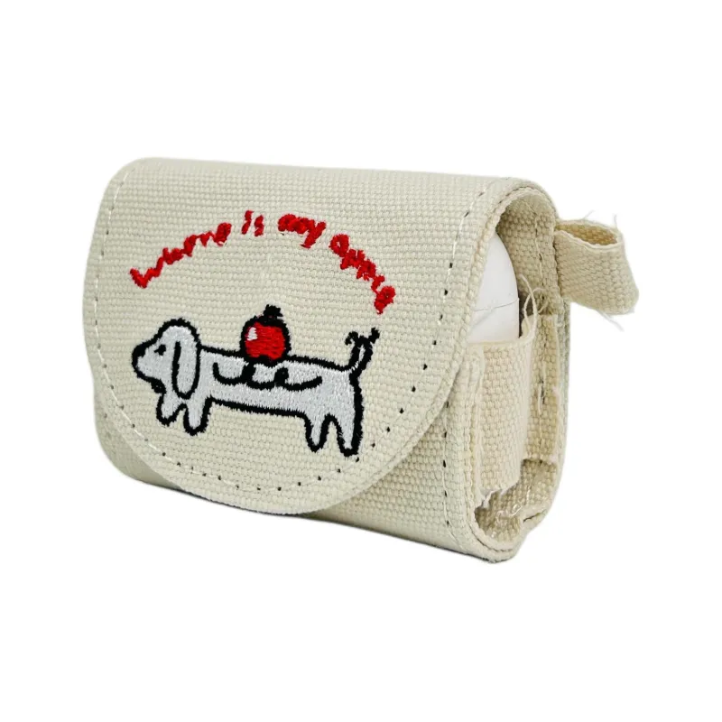 Sopi Compatibility With Apple AirPods 4/2/3/4th Generation/AirPods Pro/Pro 2 Flap Denim Apple Puppy Headphone Cases-6