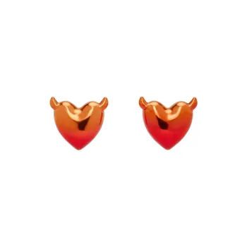 JUSTINE CLENQUET Brass Stud Earrings Women's Orange Red