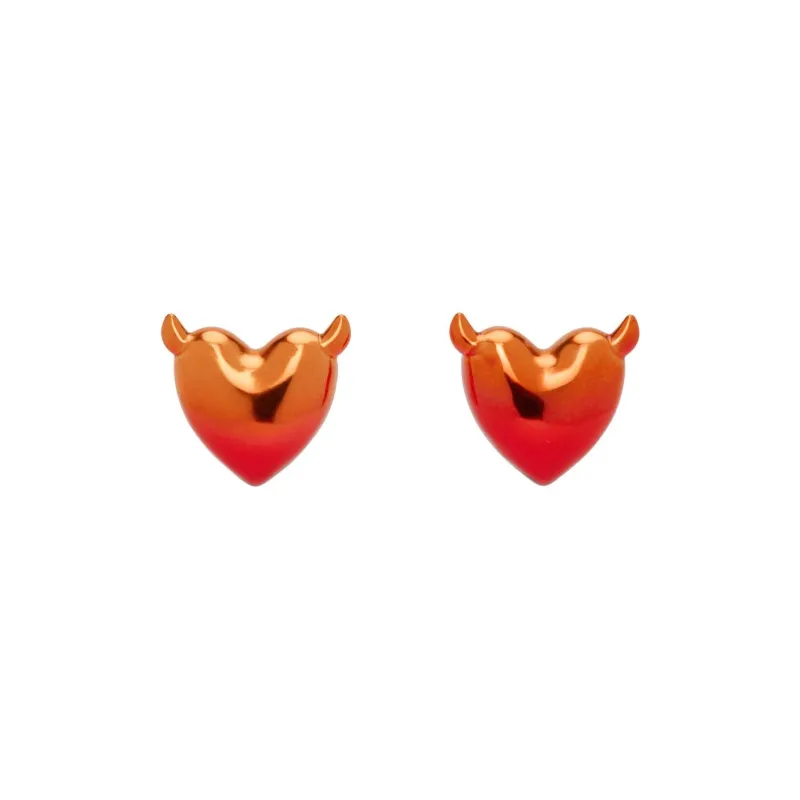 JUSTINE CLENQUET Brass Stud Earrings Women's Orange Red-0