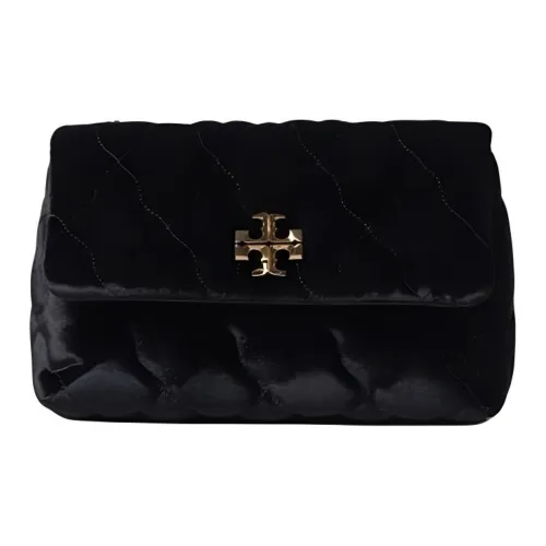 TORY BURCH Kira Velvet With Leather Handbag, Shoulder Bag Women's Black