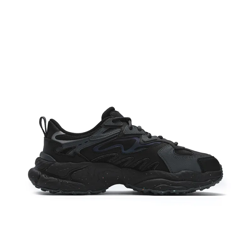 FILA Fern Anti-Slip Wear-Resistant Low-Top Casual Shoes Men's Shadow Black Gray-1