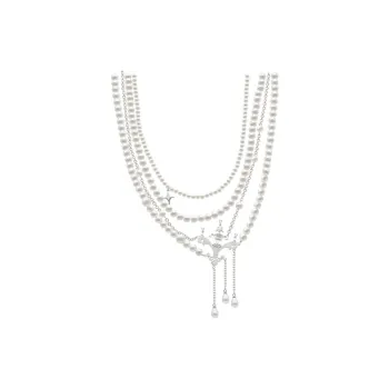 PARANOID PUPPY Waterdrop Pearl Fringe Zircon Necklace Party Red Carpet Gift Bestie Girl Recommendation Women's