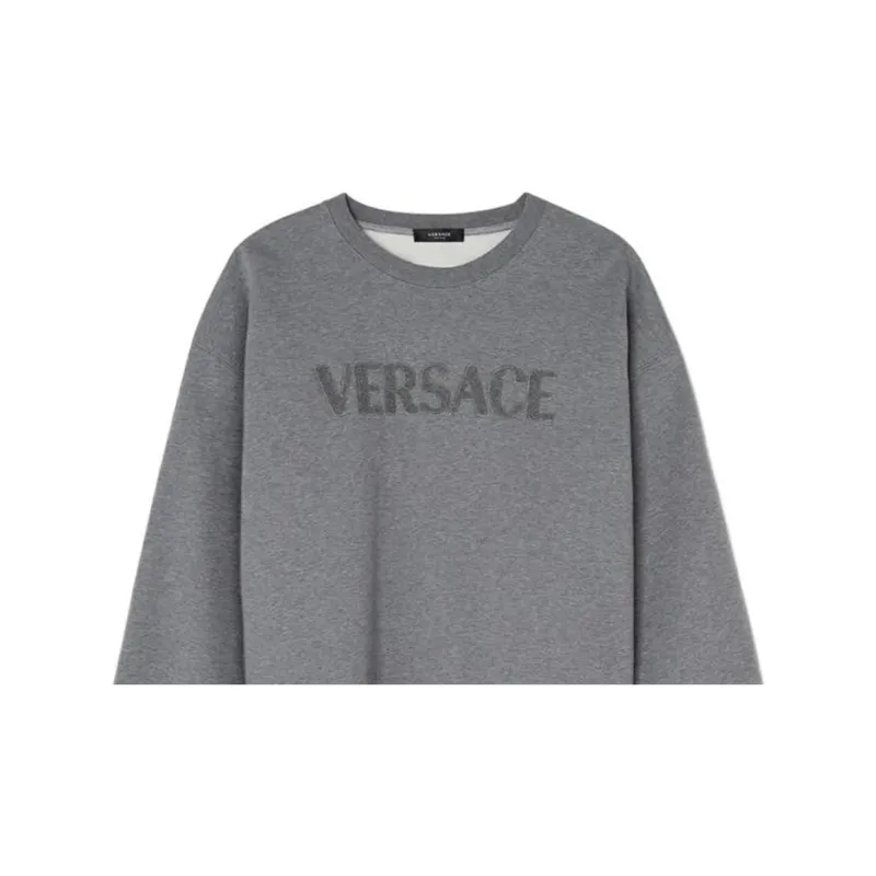 VERSACE Logo embroidered Jersey Sweatshirt-5