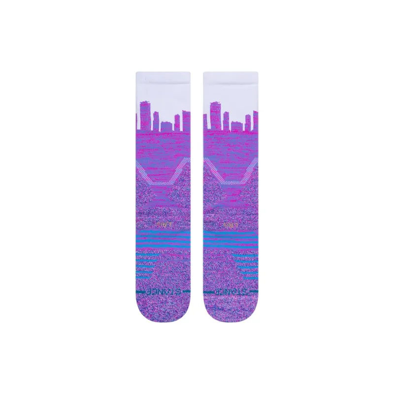 Stance Mid Calf Socks Men's 1 Pack White Purple-2