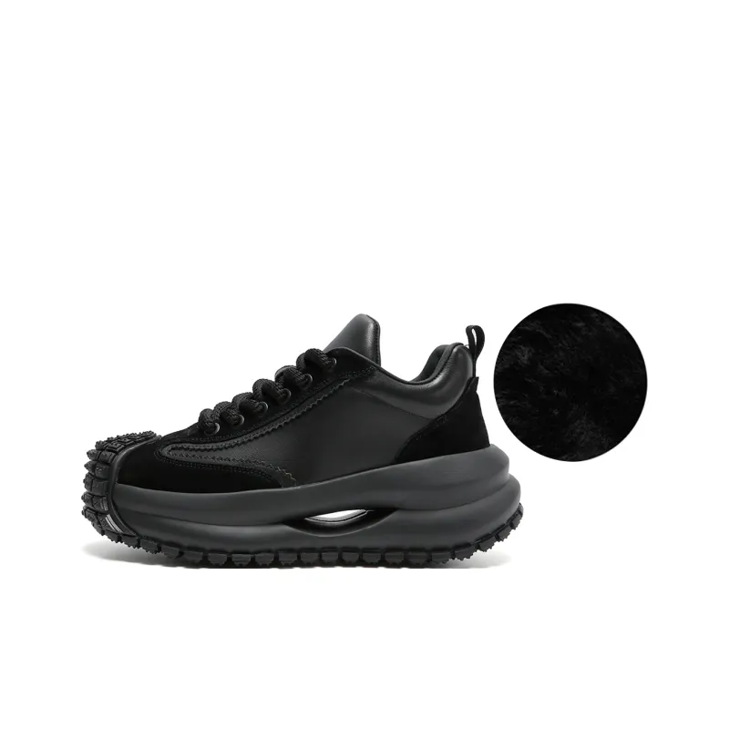 Kemaron Wear Resistant Slip Resistant Low Top Chunky Sneakers Men's Black-7
