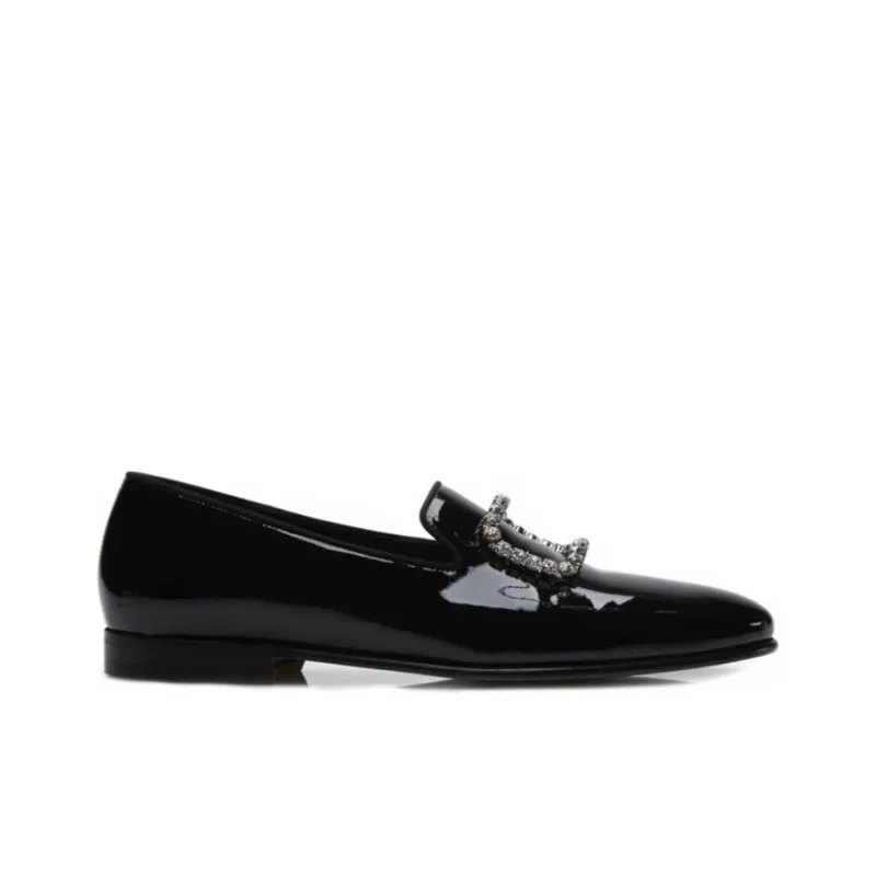 MANOLO BLAHNIK Mario Patent-leather Loafers-1