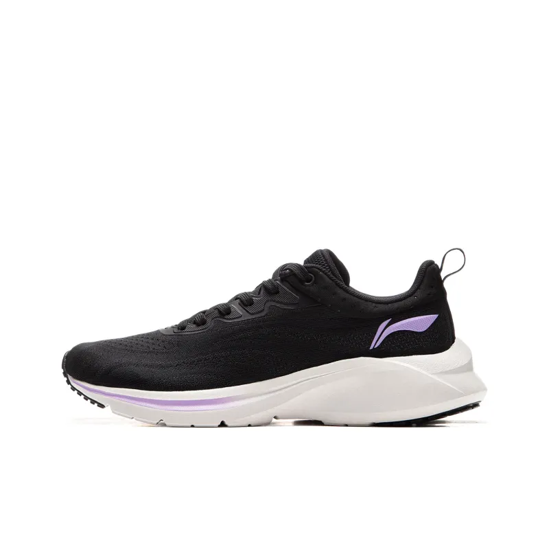 LiNing YunQue Anti Slip Wear Resistant Low Top Casual Running Shoes Women's Black Purple-0