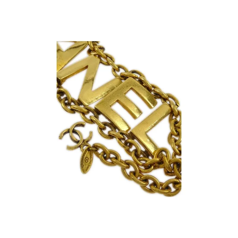 CHANEL 1990 2000s Logo lettering Bracelet-3