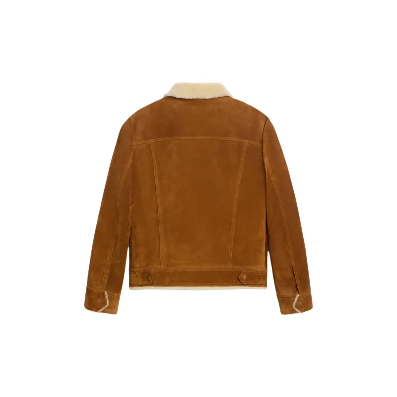 CELINE Trucker Jacket In Split Calfskin-1