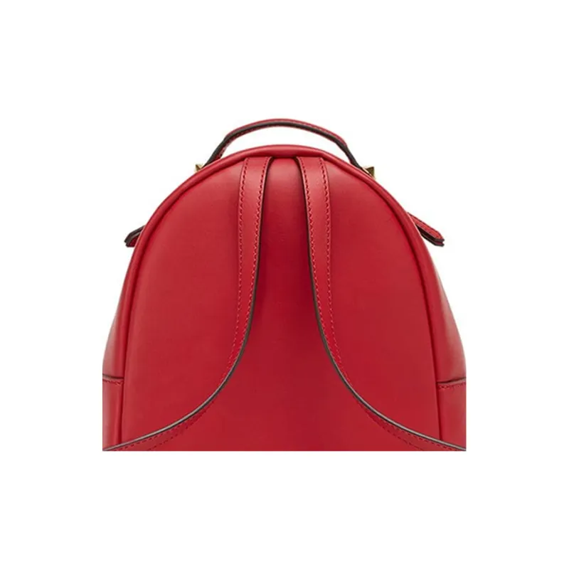 FENDI Cow Leather Backpack Women's Red-4