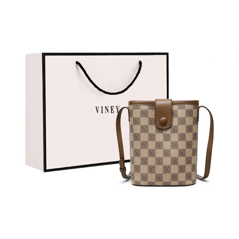 VINEY Synthetic Leather Shoulder Bag Crossbody Bag Regular Women's Coffee-5
