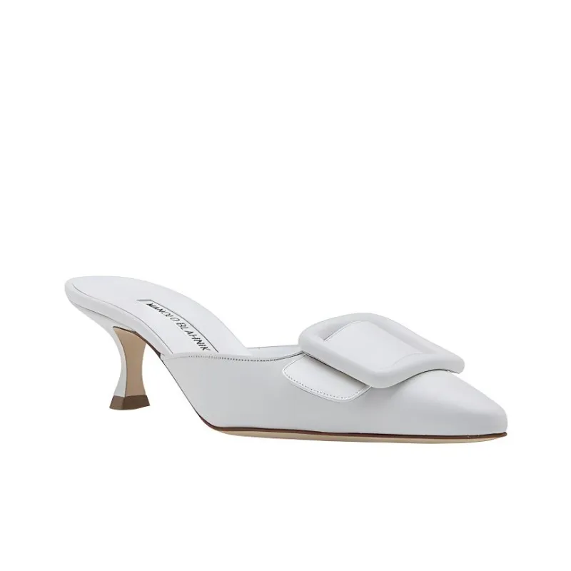 MANOLO BLAHNIK Other Abrasion-Resistant Wrap-toe Slippers Women's White-2