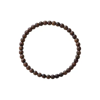 FANGYUANXIAOFU Golden Sandalwood Time Brings Fortune, Single Wrap Beaded Bracelet Unisex