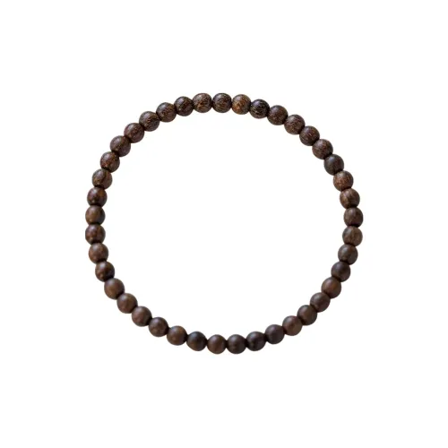 FANGYUANXIAOFU Golden Sandalwood Time Brings Fortune, Single Wrap Beaded Bracelet Unisex