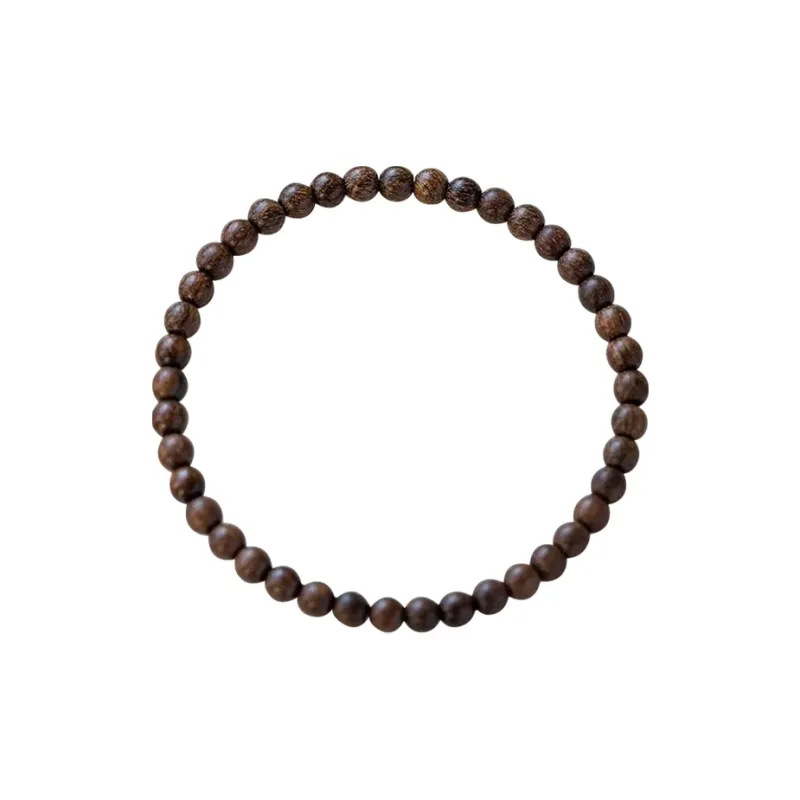 FANGYUANXIAOFU Golden Sandalwood Time Brings Fortune, Single Wrap Beaded Bracelet Unisex-0