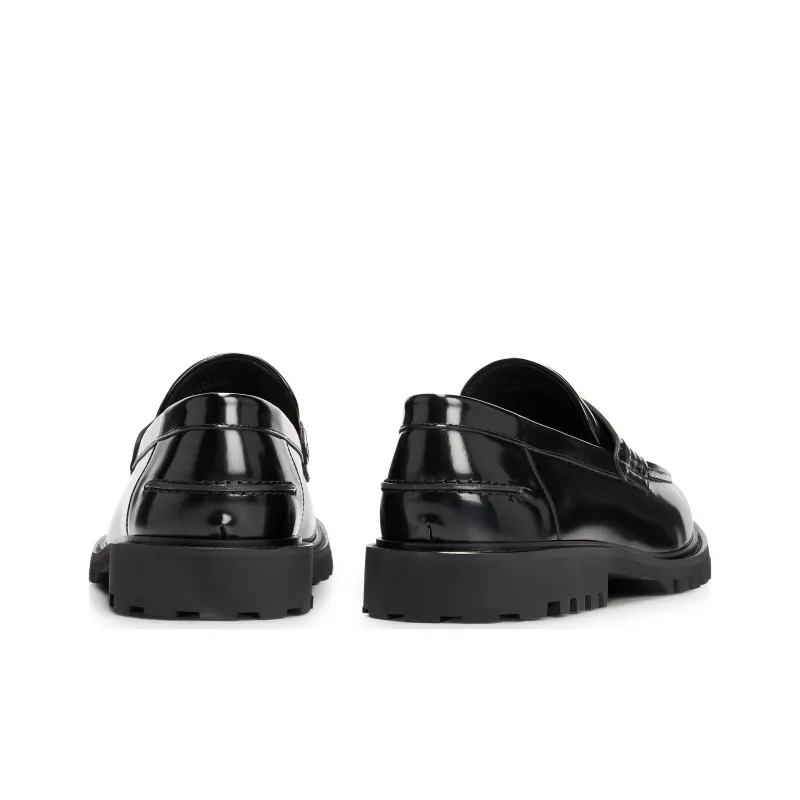 BOSS Logo-plaque Leather Loafers-4