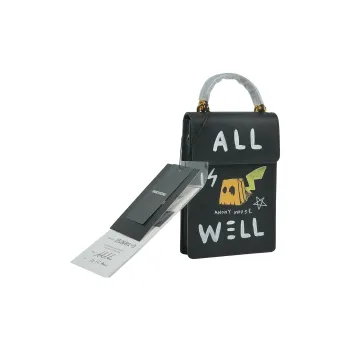 SHINICHIROINUI Guernika Handmade Graffiti Bag Cow Leather Cell Phone Pouch Handbag Crossbody Bag Mini Women's Black