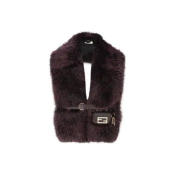 FENDI Fox Fur Knit Scarves Kids' Purple