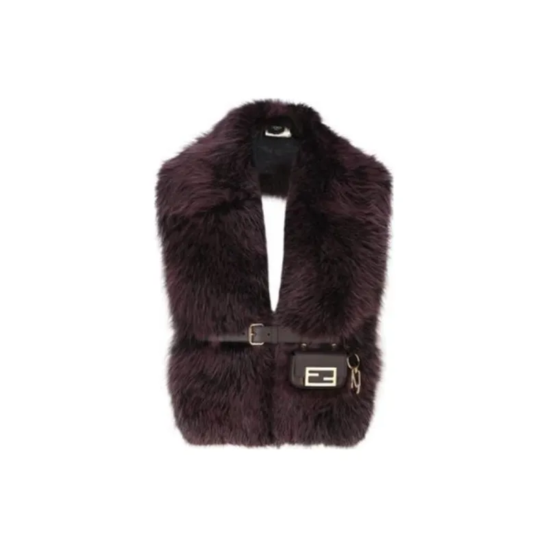 FENDI Fox Fur Knit Scarves Kids' Purple-0