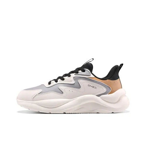 361° Wear-resistant And Lightweight Low-Top Casual Running Shoes Men's Beige Gray