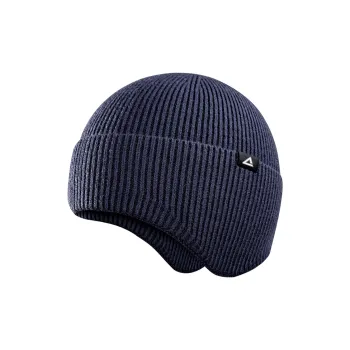 PEAK Viscose, Polyester Beanies Unisex Navy Blue