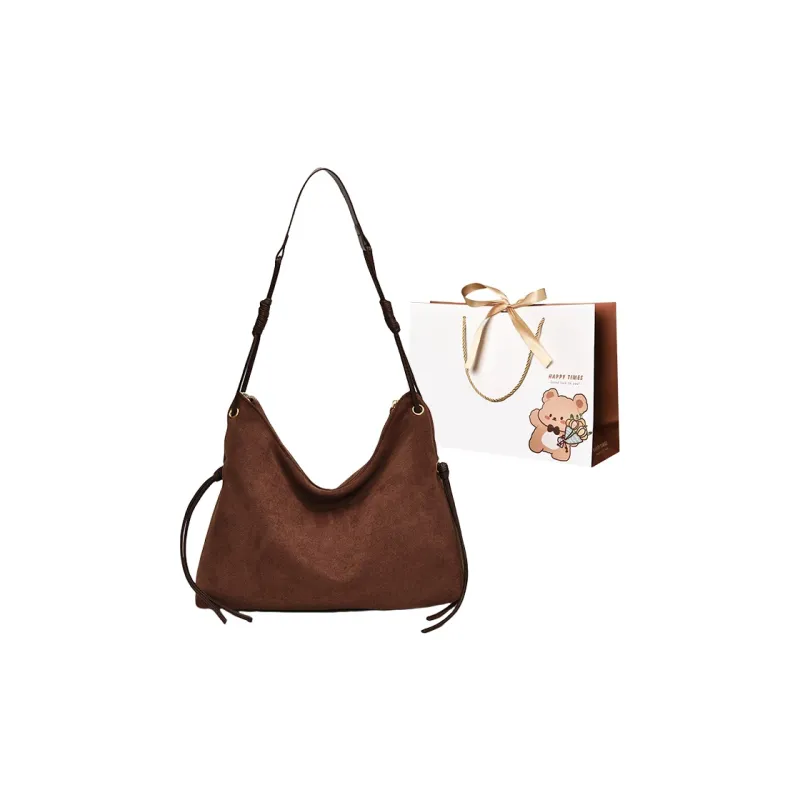 ERANGBEAR PU Shoulder Bag Women's Black/Coffee/Leopard Print Coffee/Leopard Print Brown-3