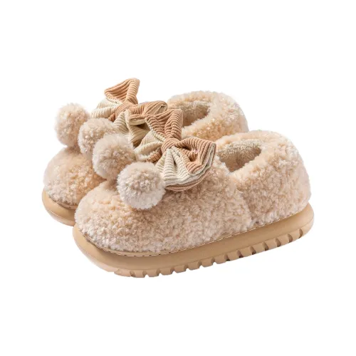 Foot Recreation Winter Refreshing Sweet Style Bowknot Backless Home Warm Slip Resistant Cotton Slipper Shoes Women's