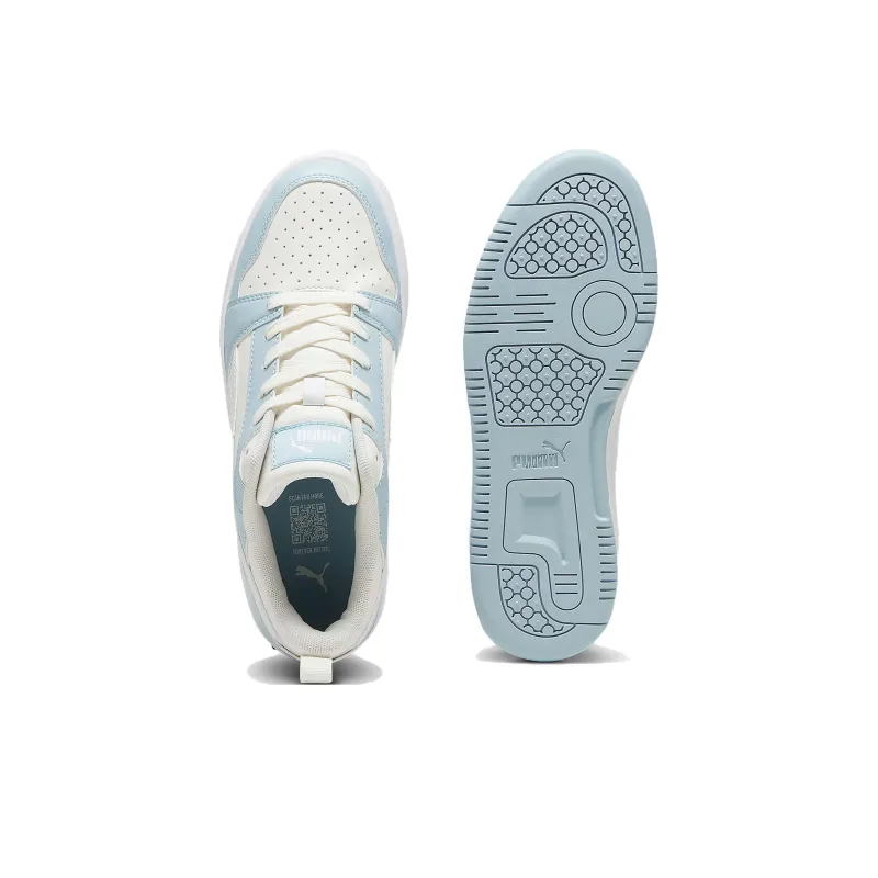 PUMA Rebound V6 Anti Slip Wear Resistant Low Top Skateboard Shoes Unisex Gray White-2