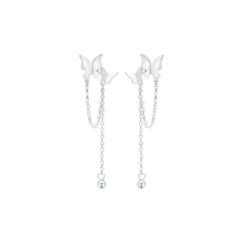 Happy Tide S999 Fine Silver Earrings Women's Silver