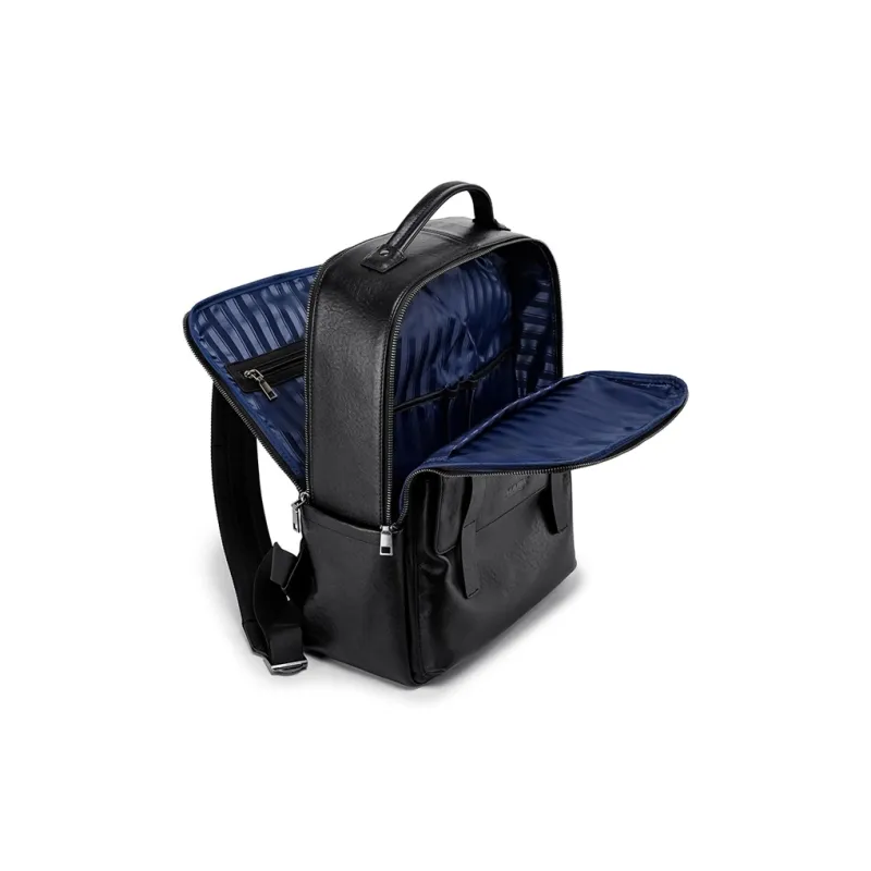 FAIRWHALE Top Grain Cow Leather Backpack Regular Unisex Black-7