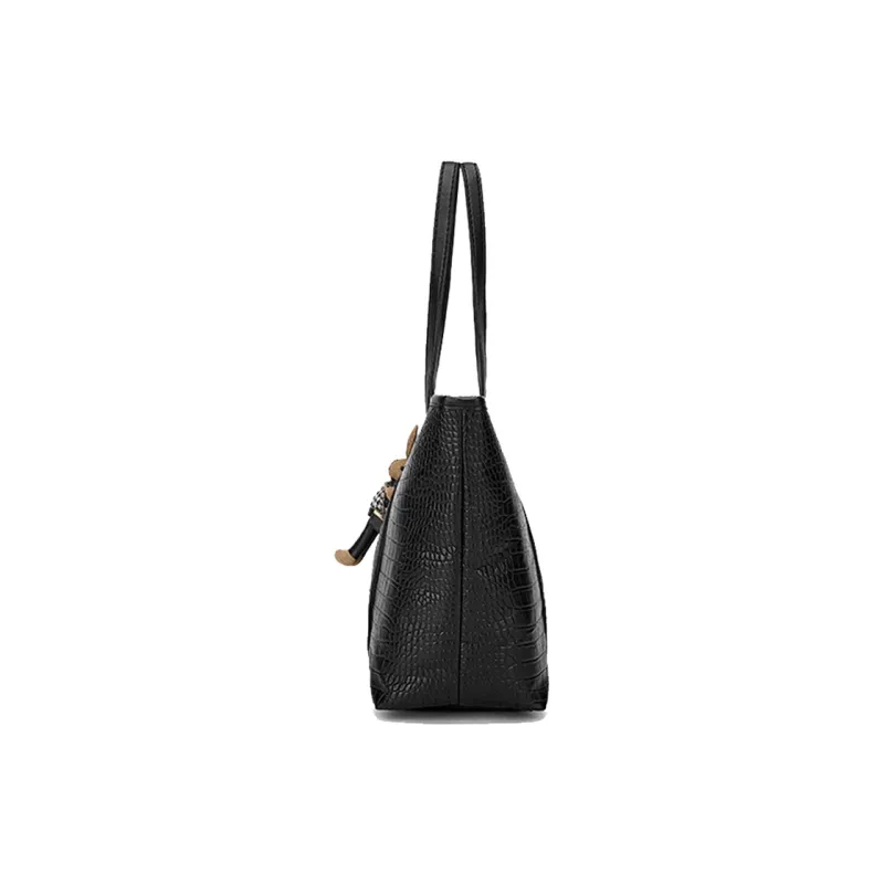 CORALDAISY Synthetic Leather Shoulder Bag Tote Regular Women's Mousse Black-3