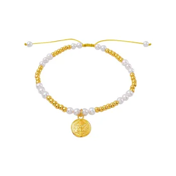 NAITANG Yellow Jambhala 5D Hard Gold Fortune Bead With Adjustable Design Solid Gold Fixed Price Gold Bracelet Unisex