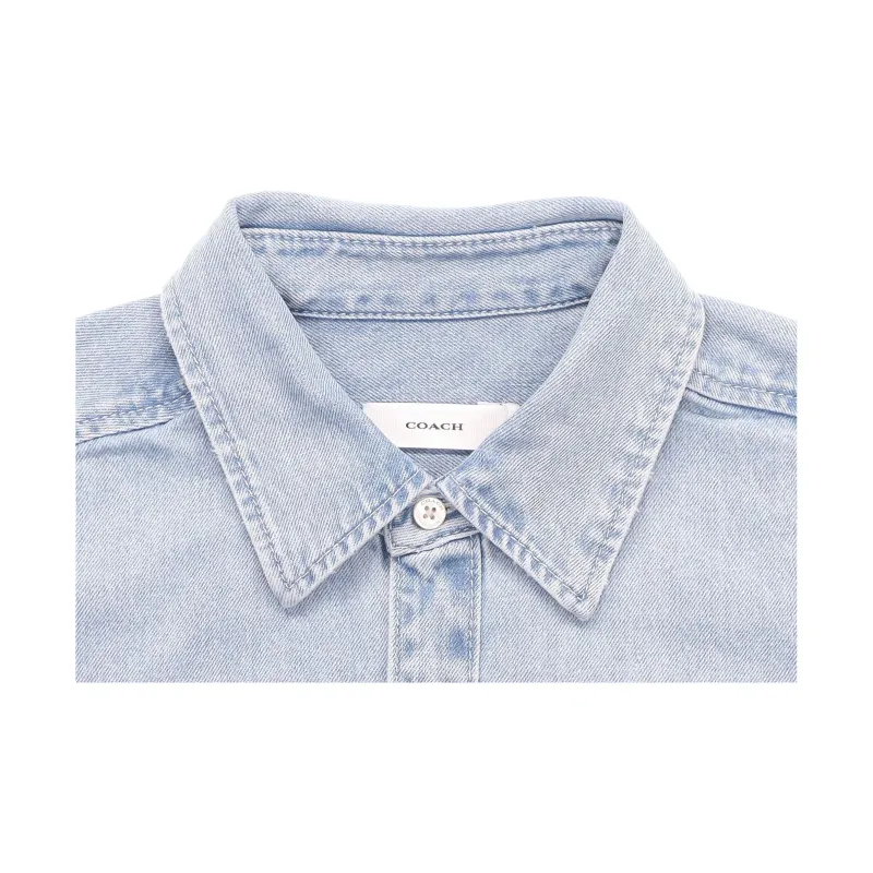 COACH Shirts Men Blue-5