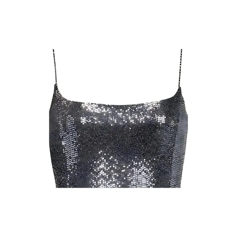 BALMAIN Sequin Spaghetti Strap Dress-5