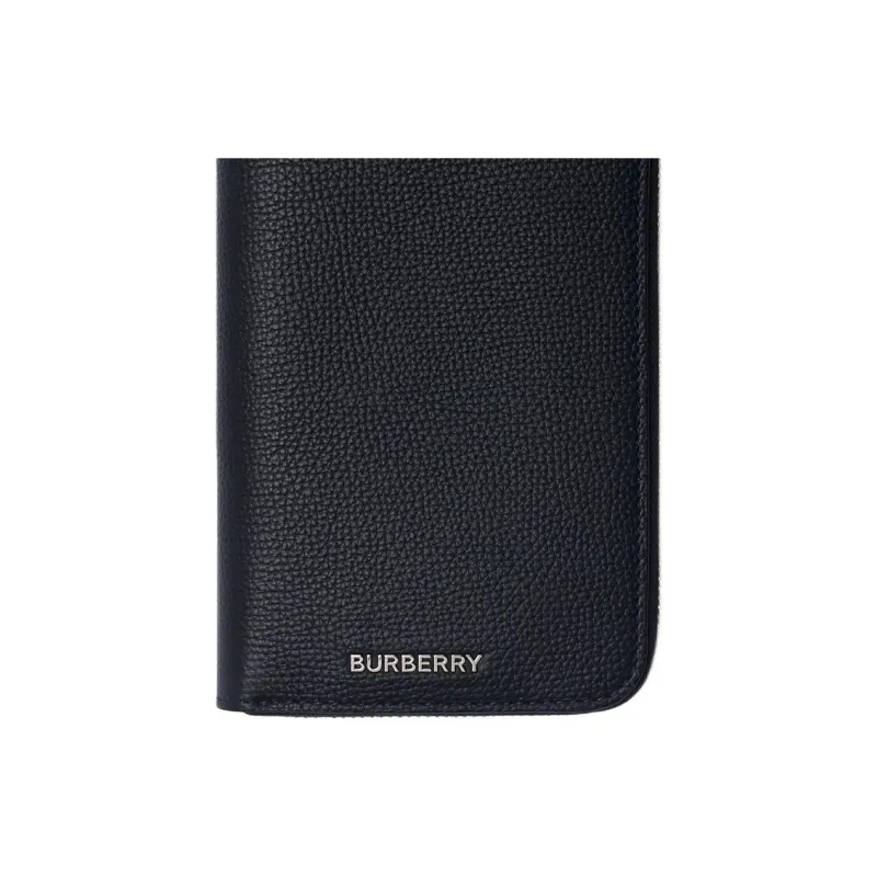 Burberry Grain Calfskin Wallet Men's Dark Marine Blue-3