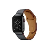 Stud Buckle Leather, Dark Gray