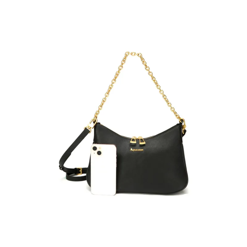 AQUASCUTUM Top Grain Cow Leather Crossbody Bag, Shoulder Bag Women's Multicolor-1