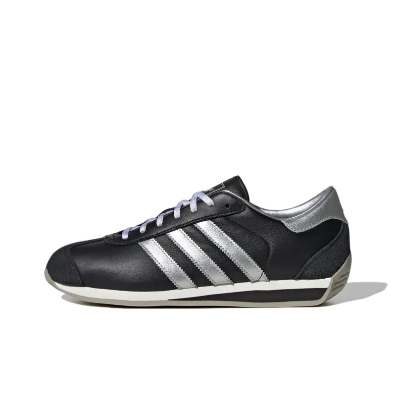 Adidas Originals Country 2 Anti Slip Wear Resistant Low Top Running Shoes Unisex Black Silver-0