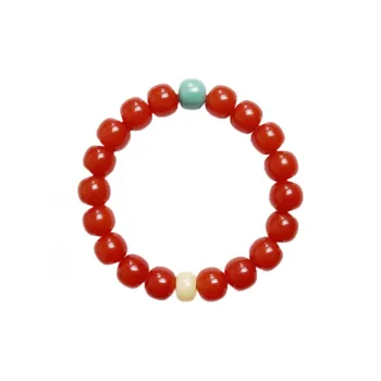 Xifeng Building Southern Red Agate Beeswax Turquoise Bracelets Unisex