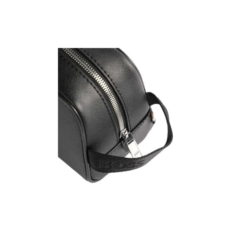 HUGO BOSS Grained Leather Clutches Toiletry Bags Men's Black-3