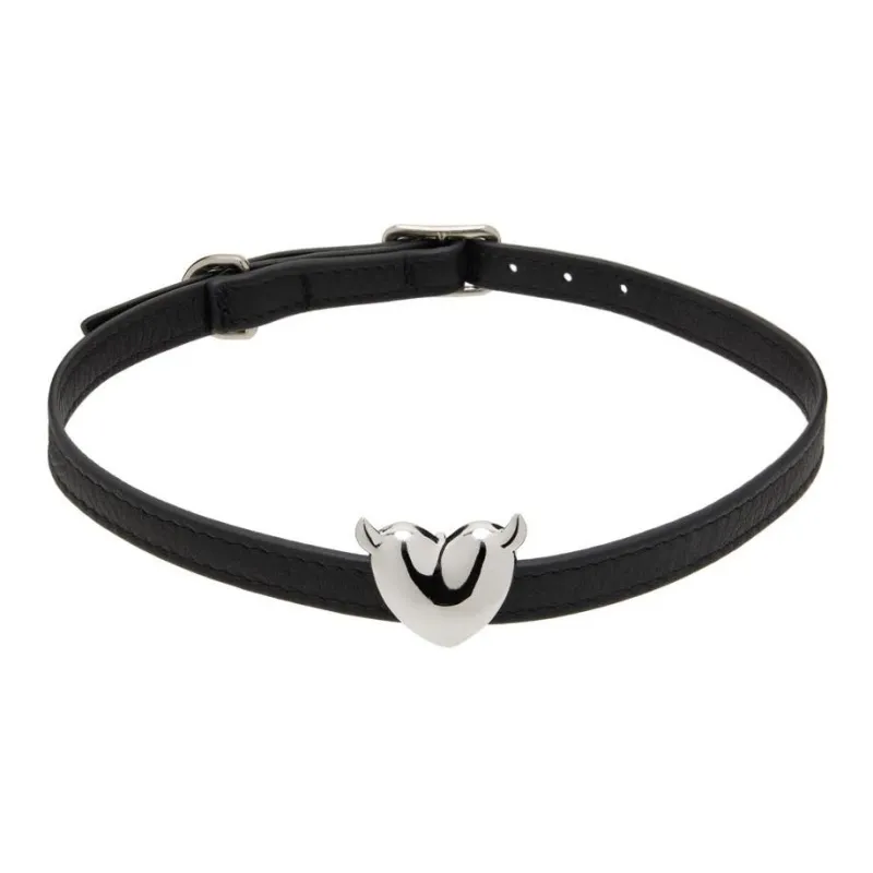 JUSTINE CLENQUET Leather Brass Necklaces Women's Black-0