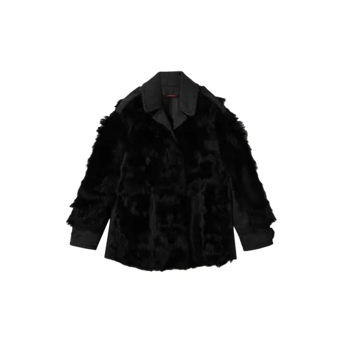 GUCCI FW24 Velvet-feel Coat Women's Black