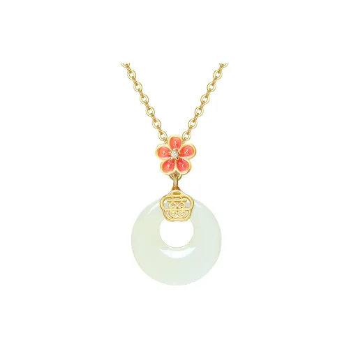 YIBO YB Necklaces Pale Greenish-White Jade Women's