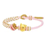 Sterling Silver Scarf Puppy[Pink Cord]