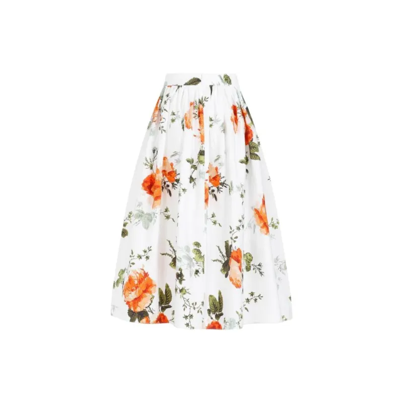 Erdem Floral print Poplin Skirt-2