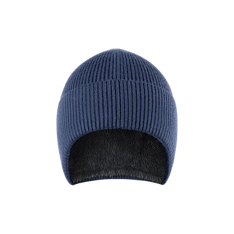 PEAK Viscose Polyester Polyamide Beanies Thickened And Fleece Lined Unisex Navy Blue-1