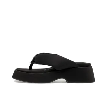 GANNI Rubber Sole Slip Resistant Flip Flops Women's Black