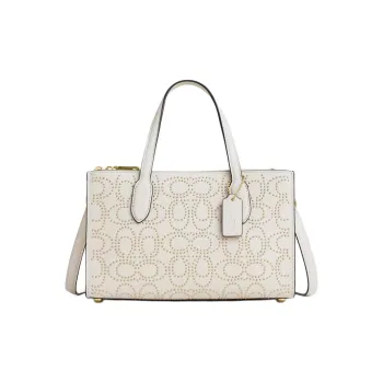 COACH Pebbled Leather Tote Bag Shopping Bag Shoulder Bag Crossbody Bag Handbag Small Size Women's White